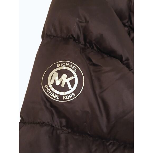 Michael Kors Womans 1x Packable Down Fill Coat Black Quilted Puffy Hooded Pocket - Picture 5 of 14